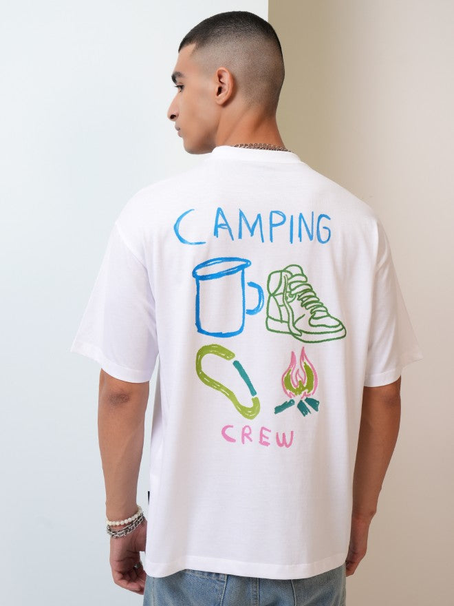 WHITE CAMPING CREW TSHIRT