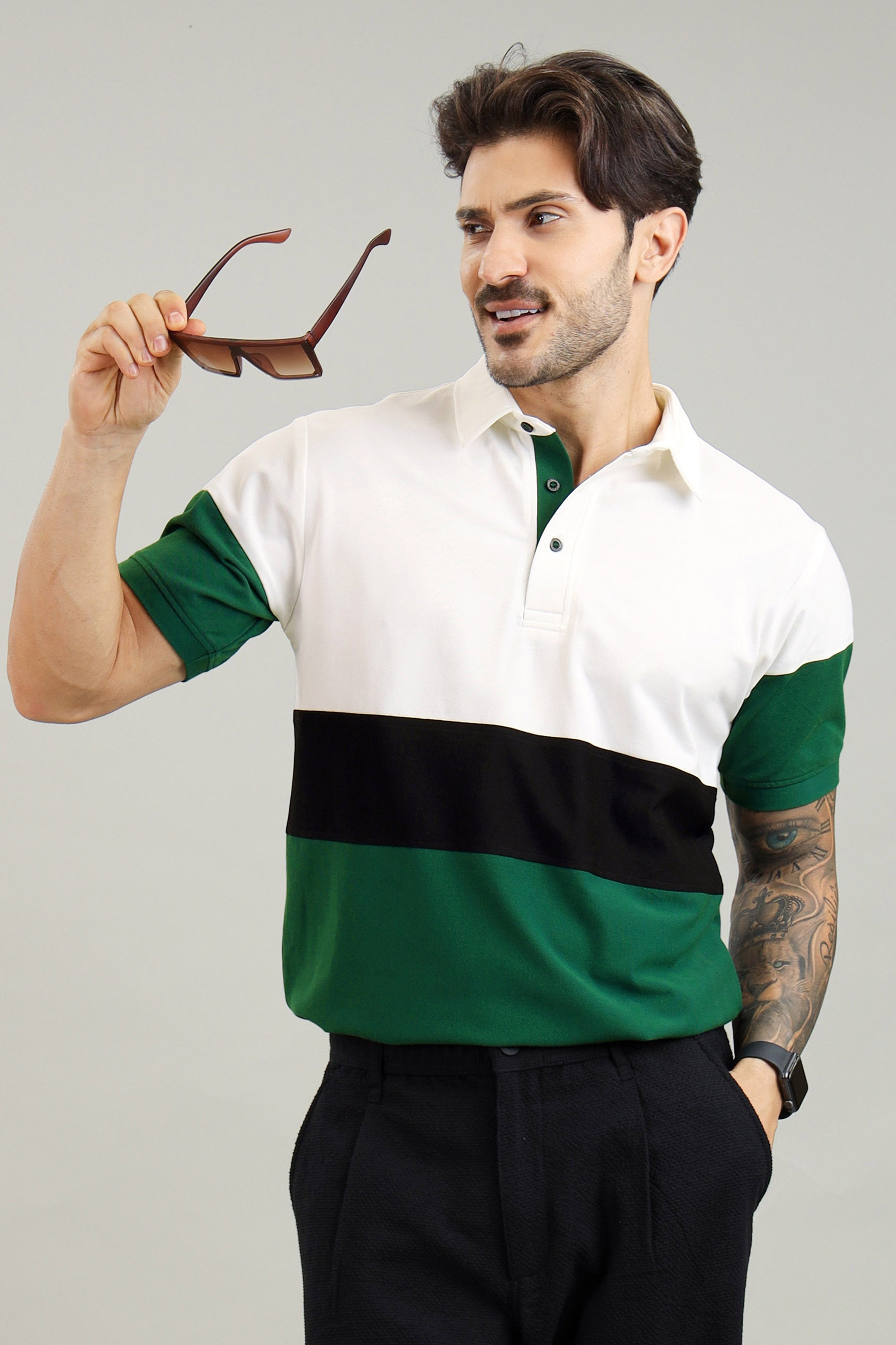 Signature Men's Color Block Polo T-Shirt