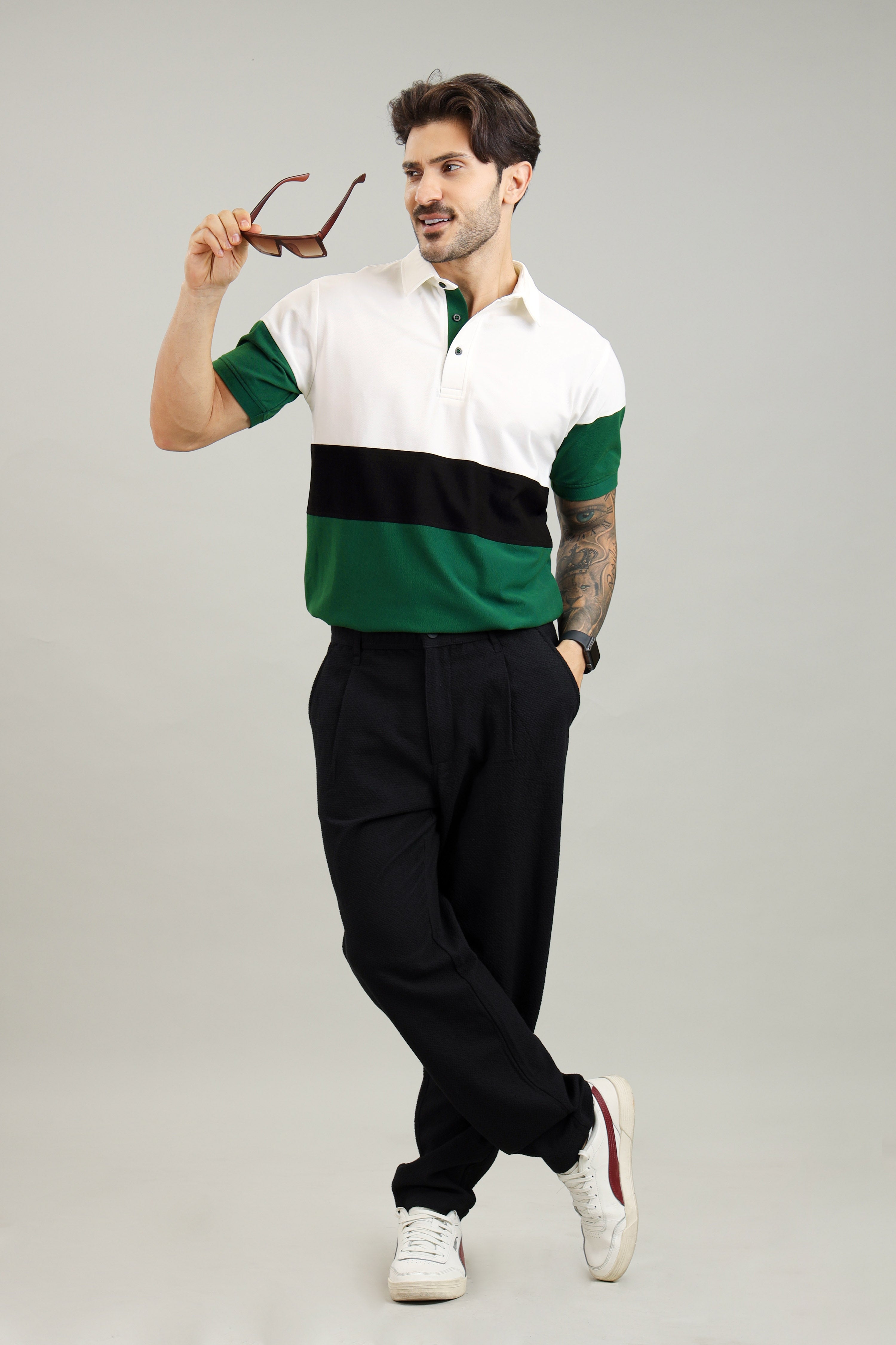 Signature Men's Color Block Polo T-Shirt