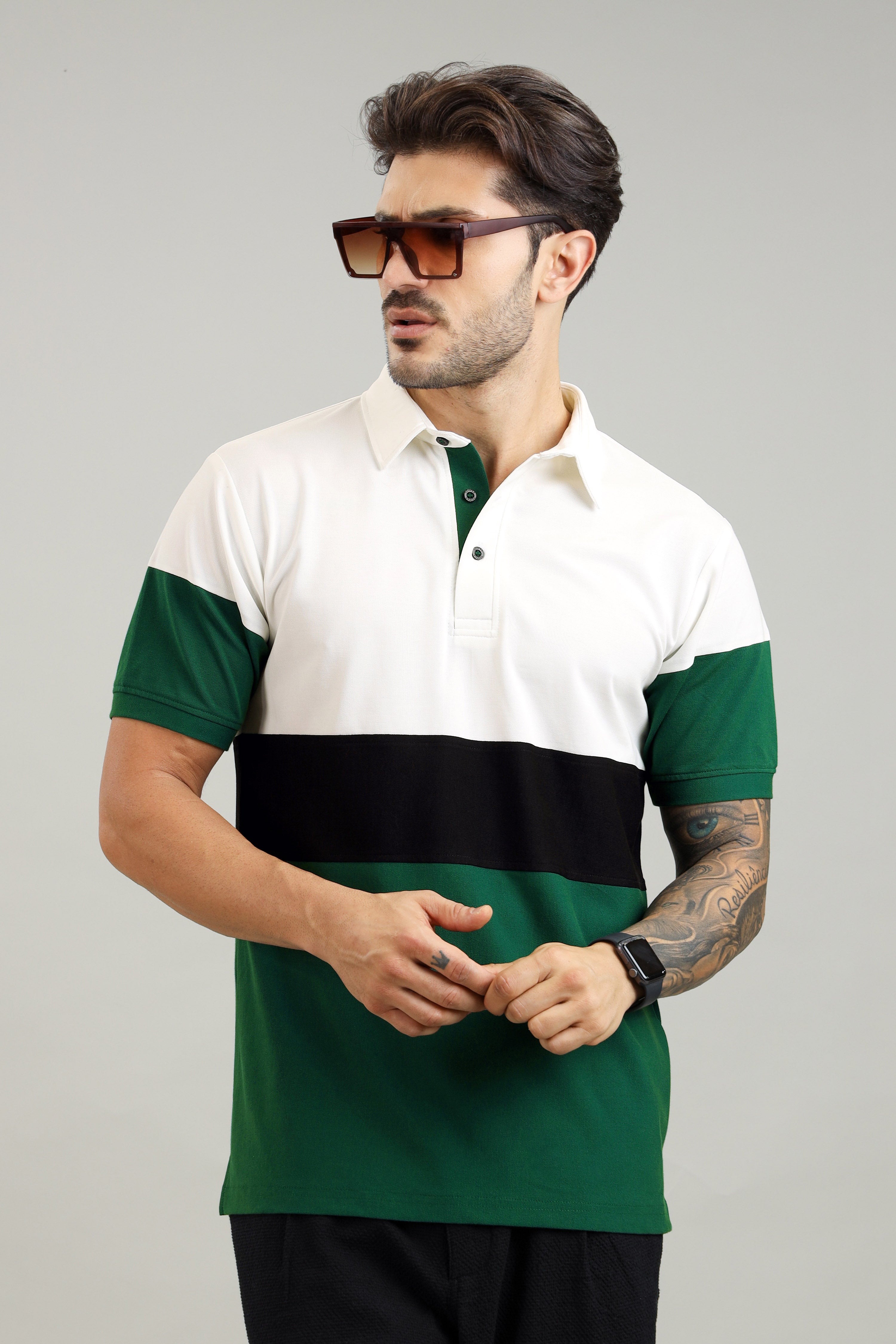 Signature Men's Color Block Polo T-Shirt