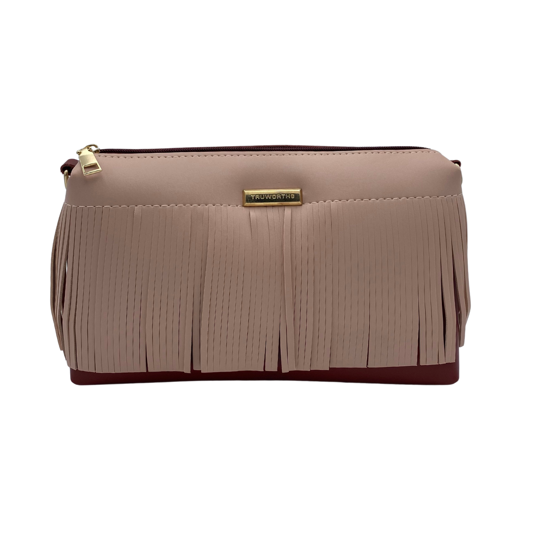 Ruffle Women Clutch Bag - Red & Maroon