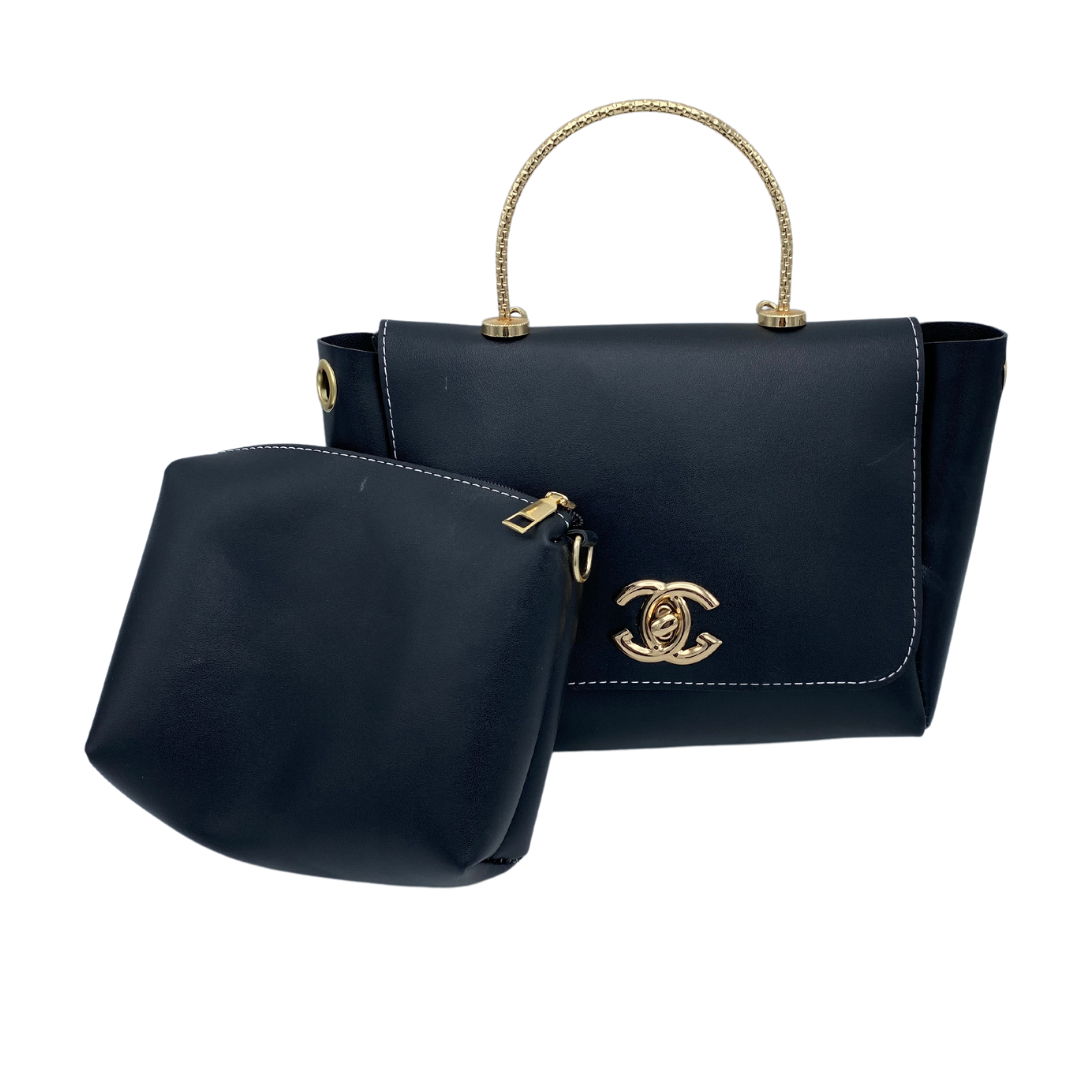 Diamante Women HandBag - Black - 2 Pcs