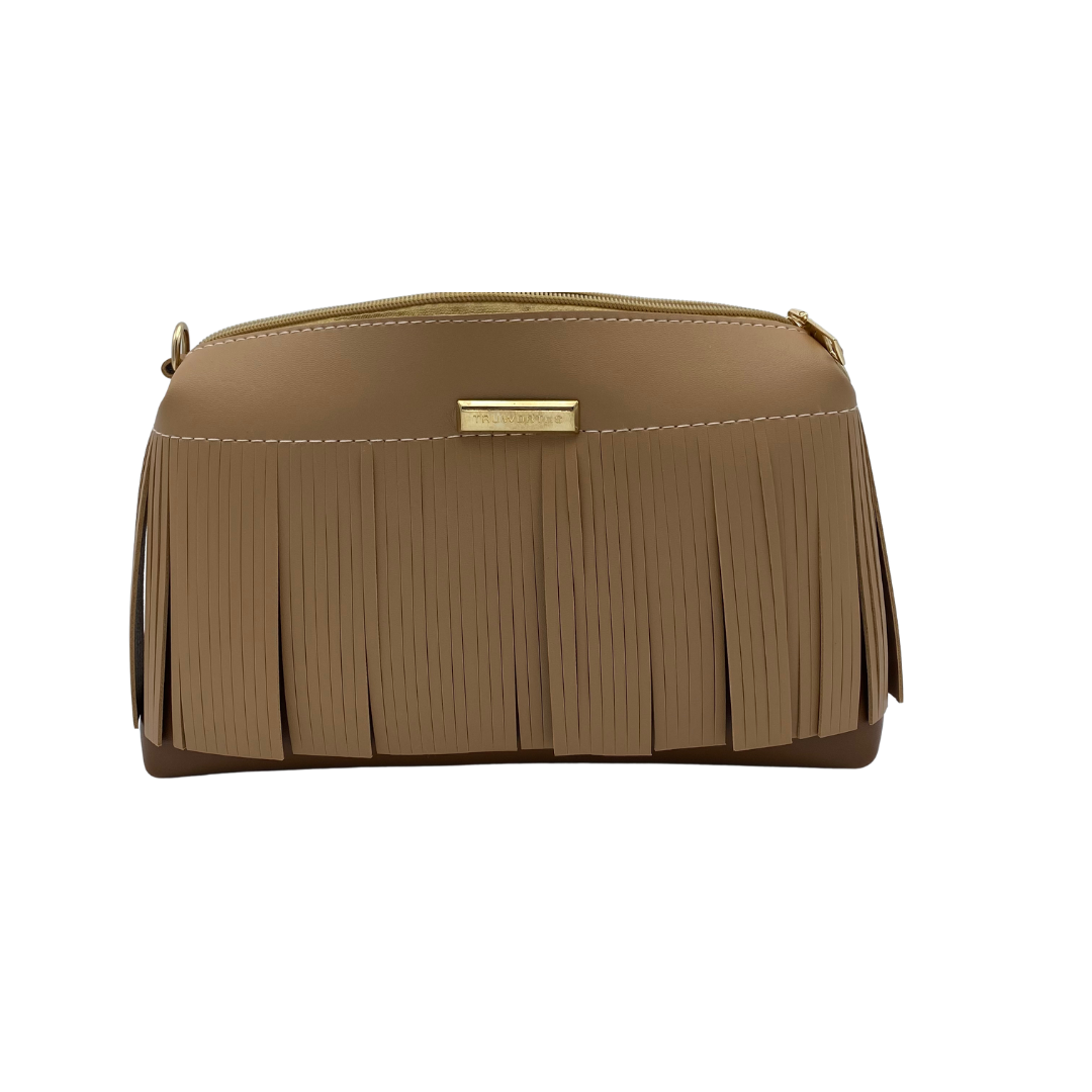 Ruffle Women Clutch Bag - Brown