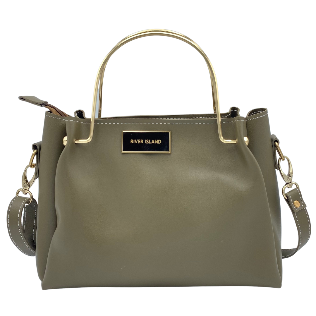 Granular Women Handbag - Olive - 3pc Set