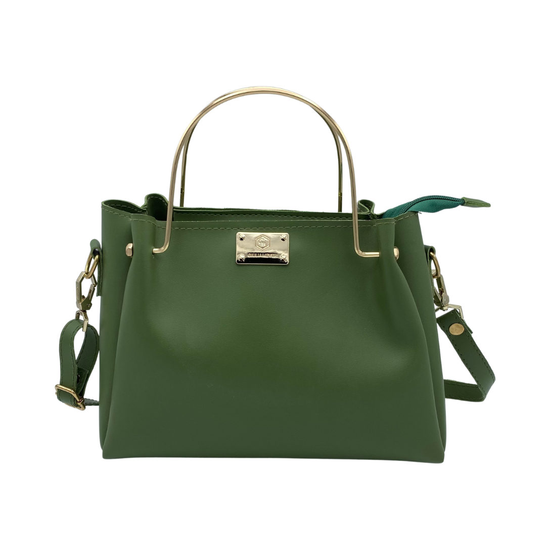 Granular Women Handbag - Green -3pc Set