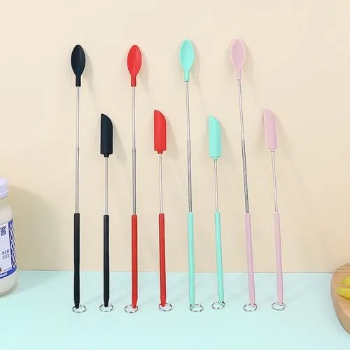 Mini Silicone Telescopic Spatula - 2 Pcs/Set