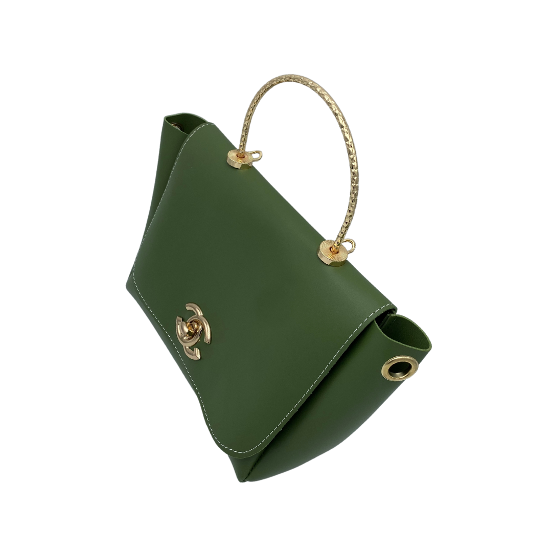 Diamante Women HandBag - Green - 2 Pcs