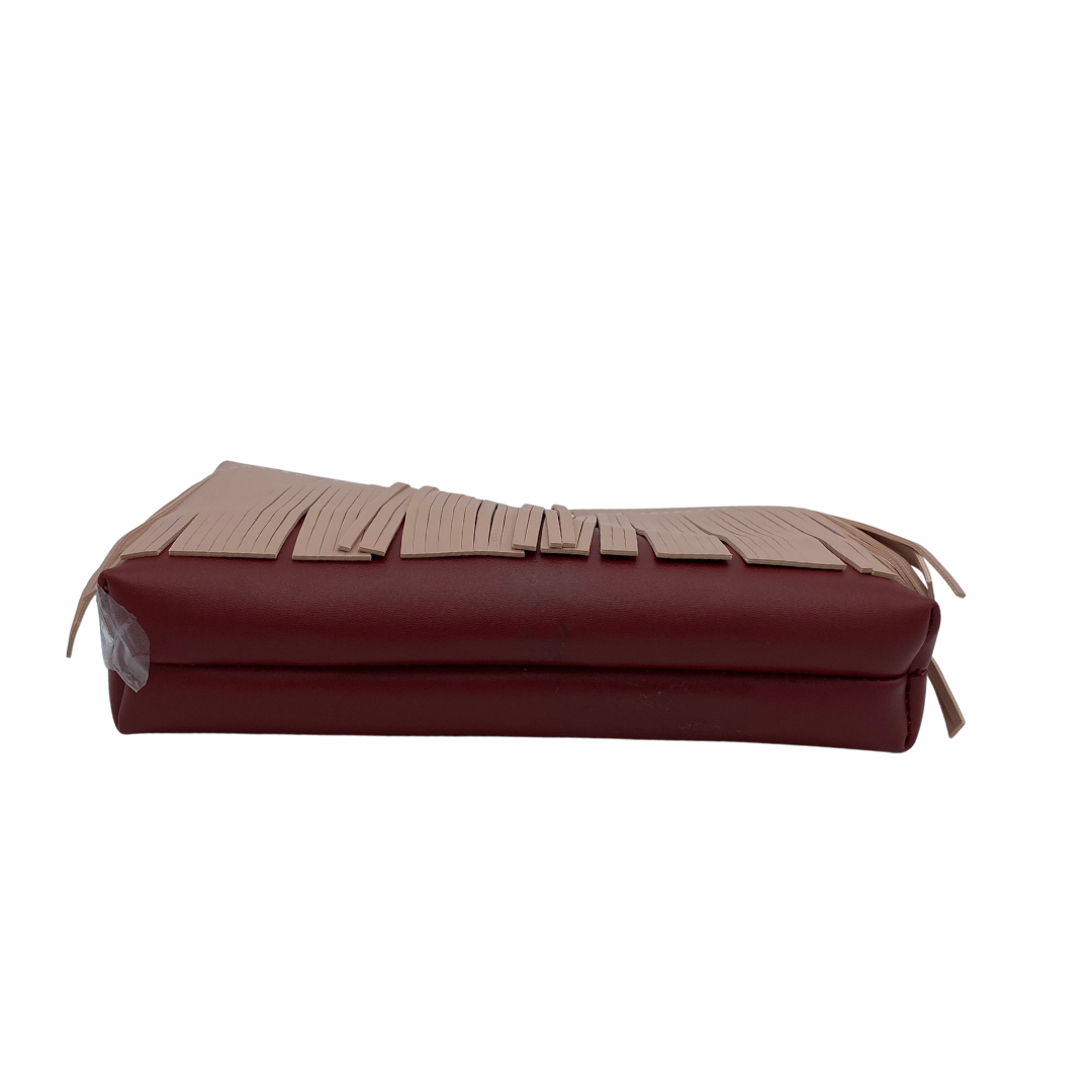 Ruffle Women Clutch Bag - Red & Maroon