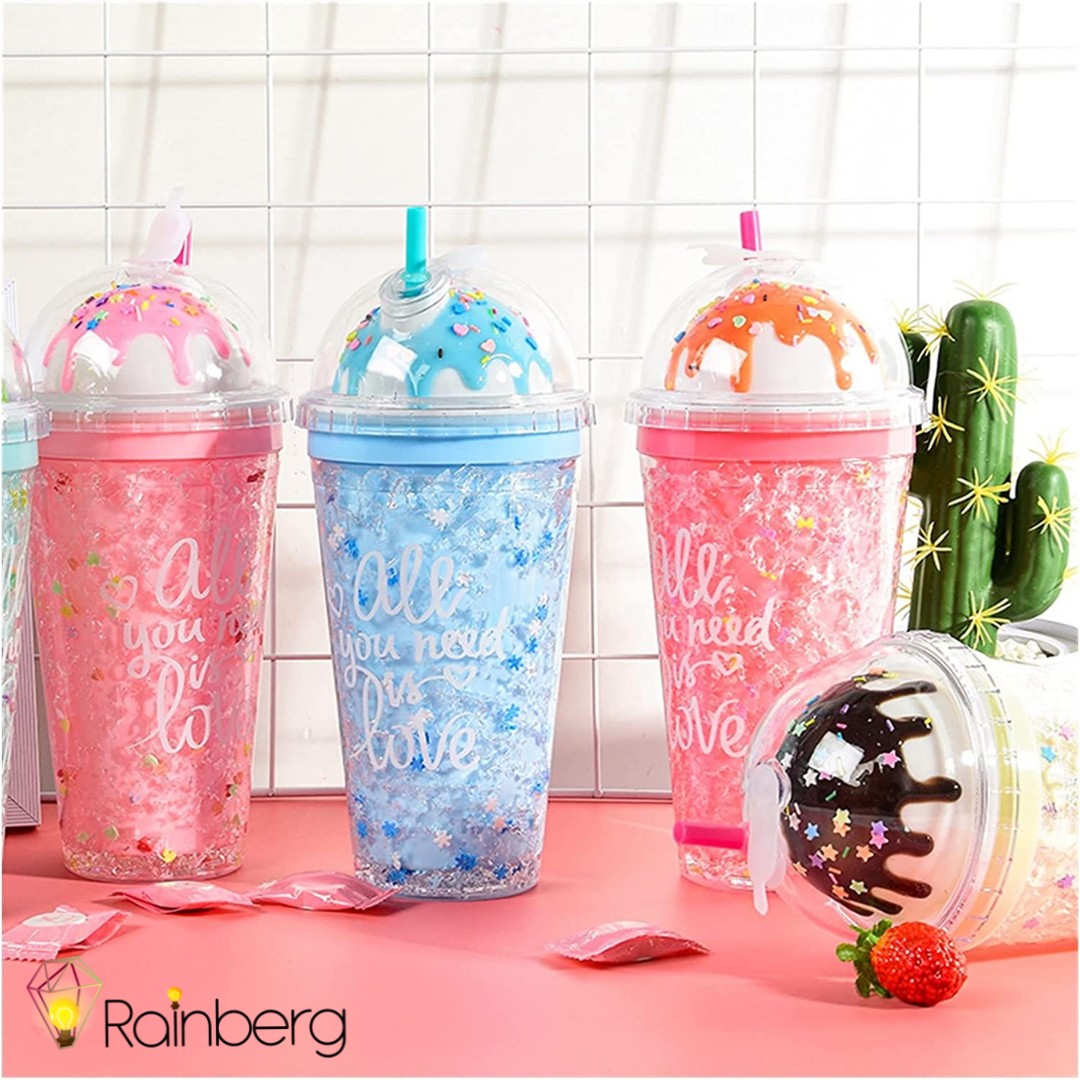 IceCream Tumbler 450ml - with Straw