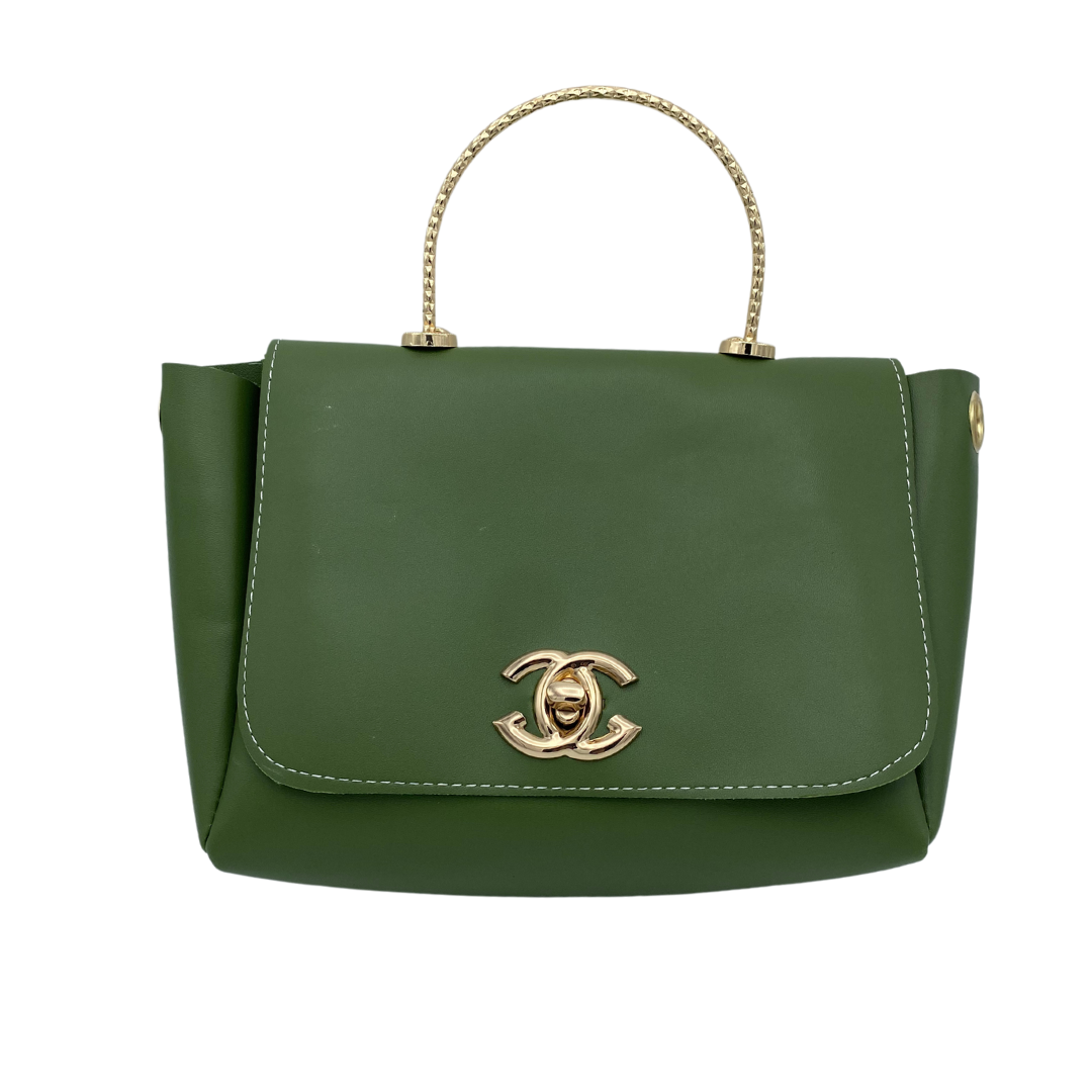 Diamante Women HandBag - Green - 2 Pcs