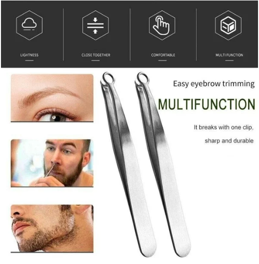 Multifunction Round-tipped Nose Hair Trimming Tweezers