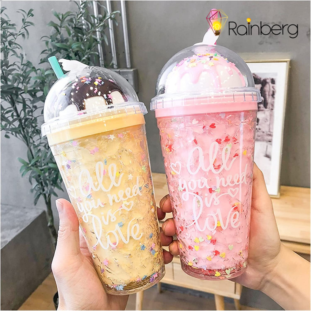 IceCream Tumbler 450ml - with Straw