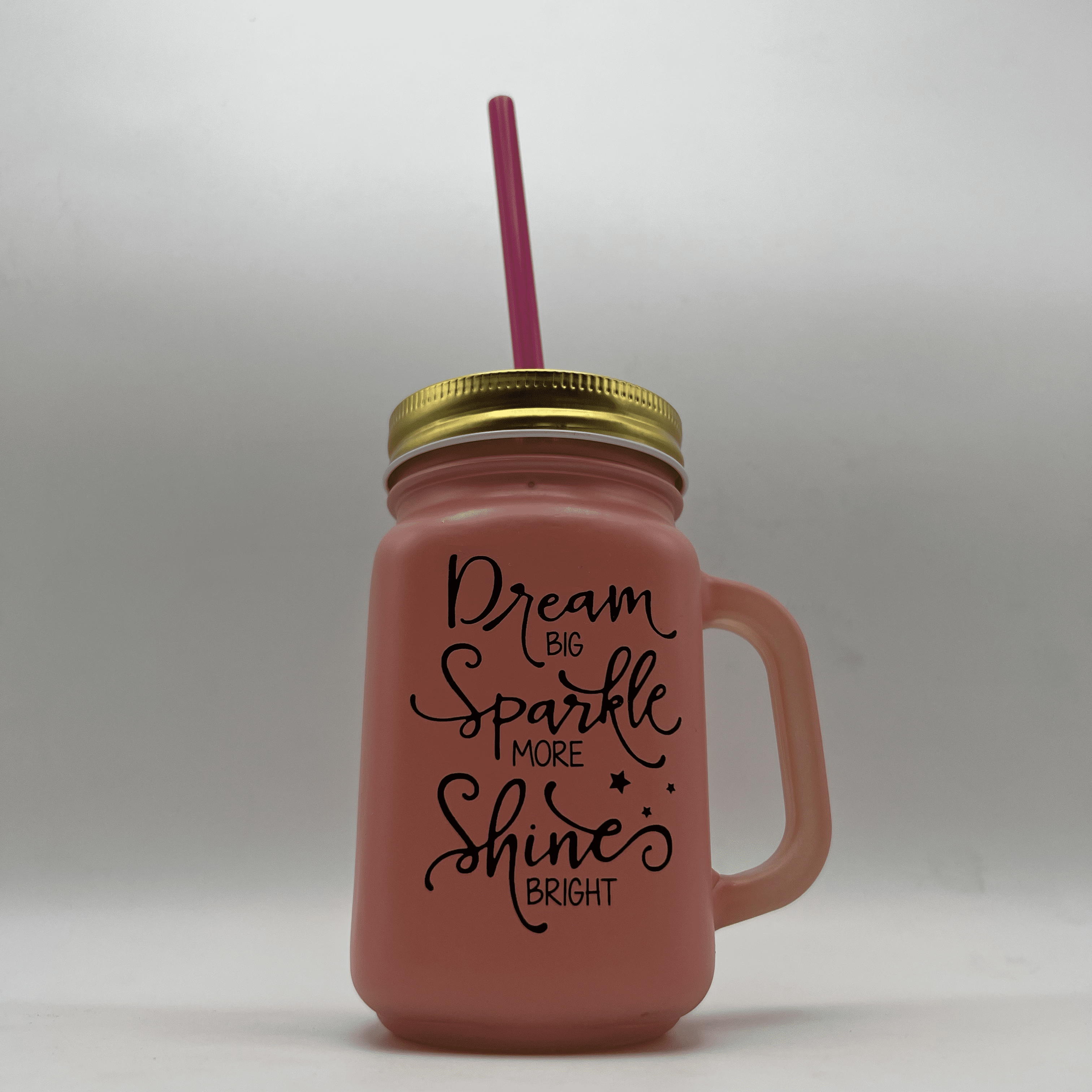 Black Pastel Pink Mason Jar