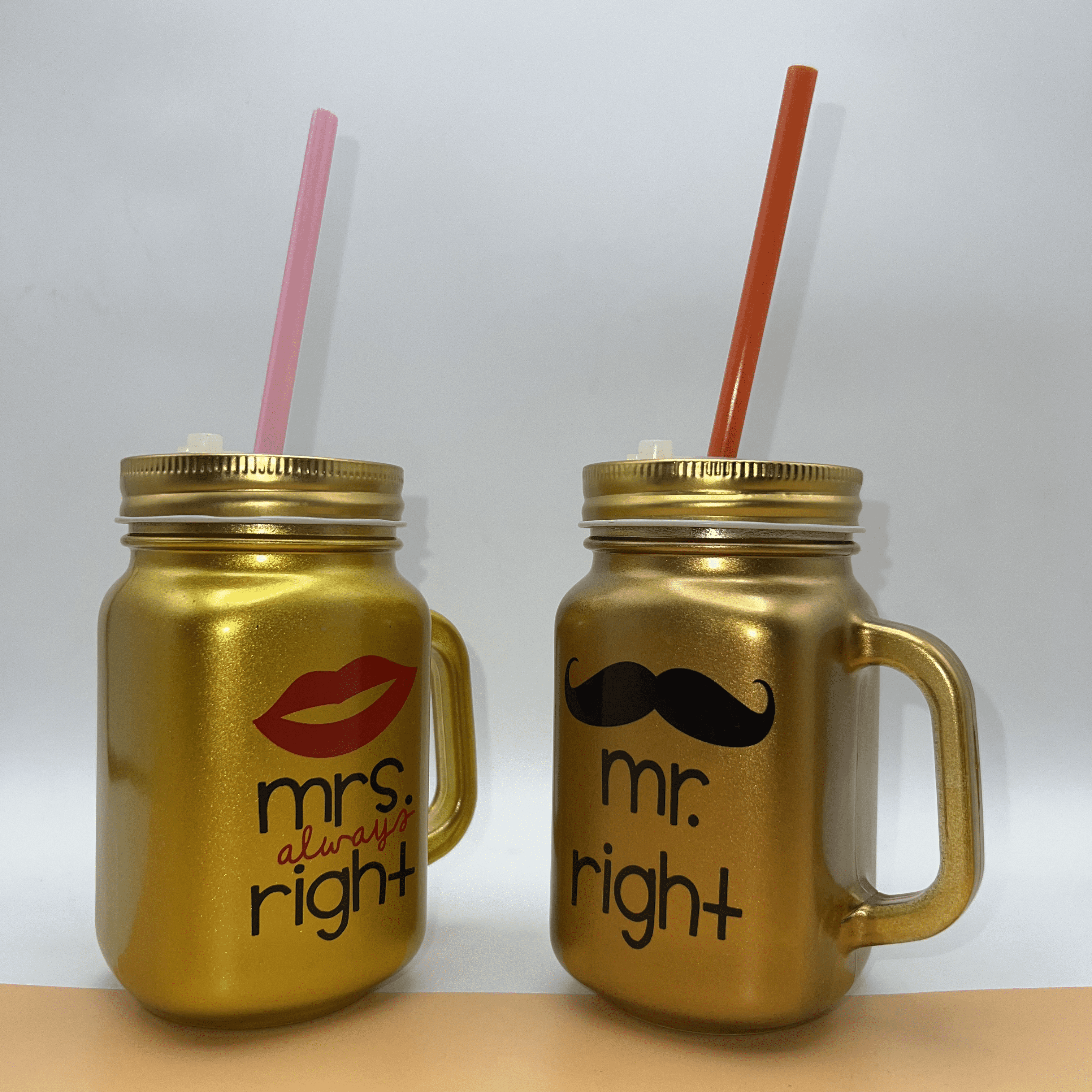 Mr. & Mrs. Mason Jar Set