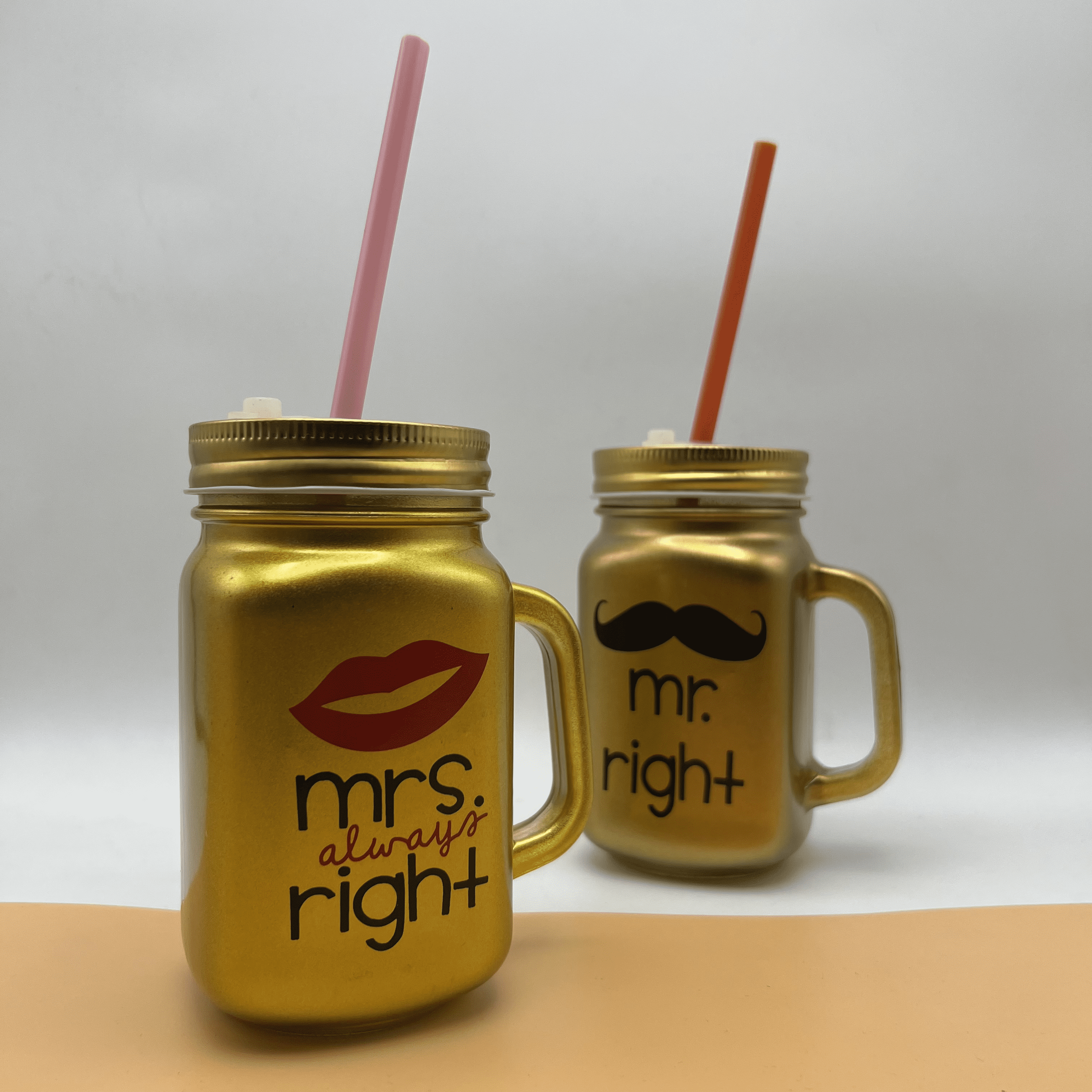 Mr. & Mrs. Mason Jar Set