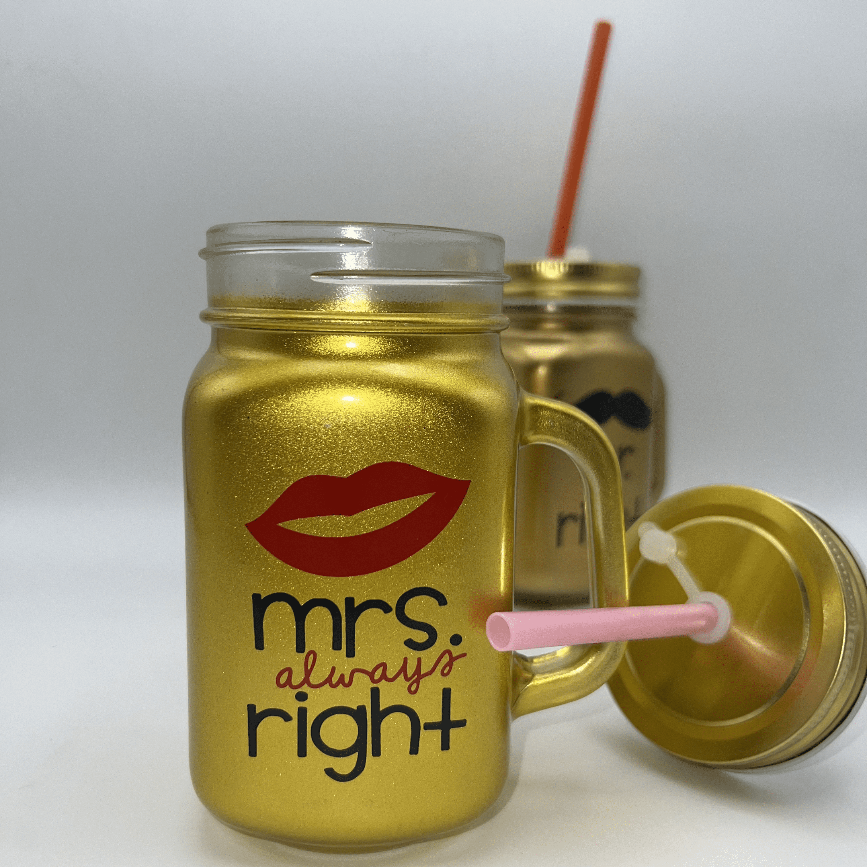 Mr. & Mrs. Mason Jar Set