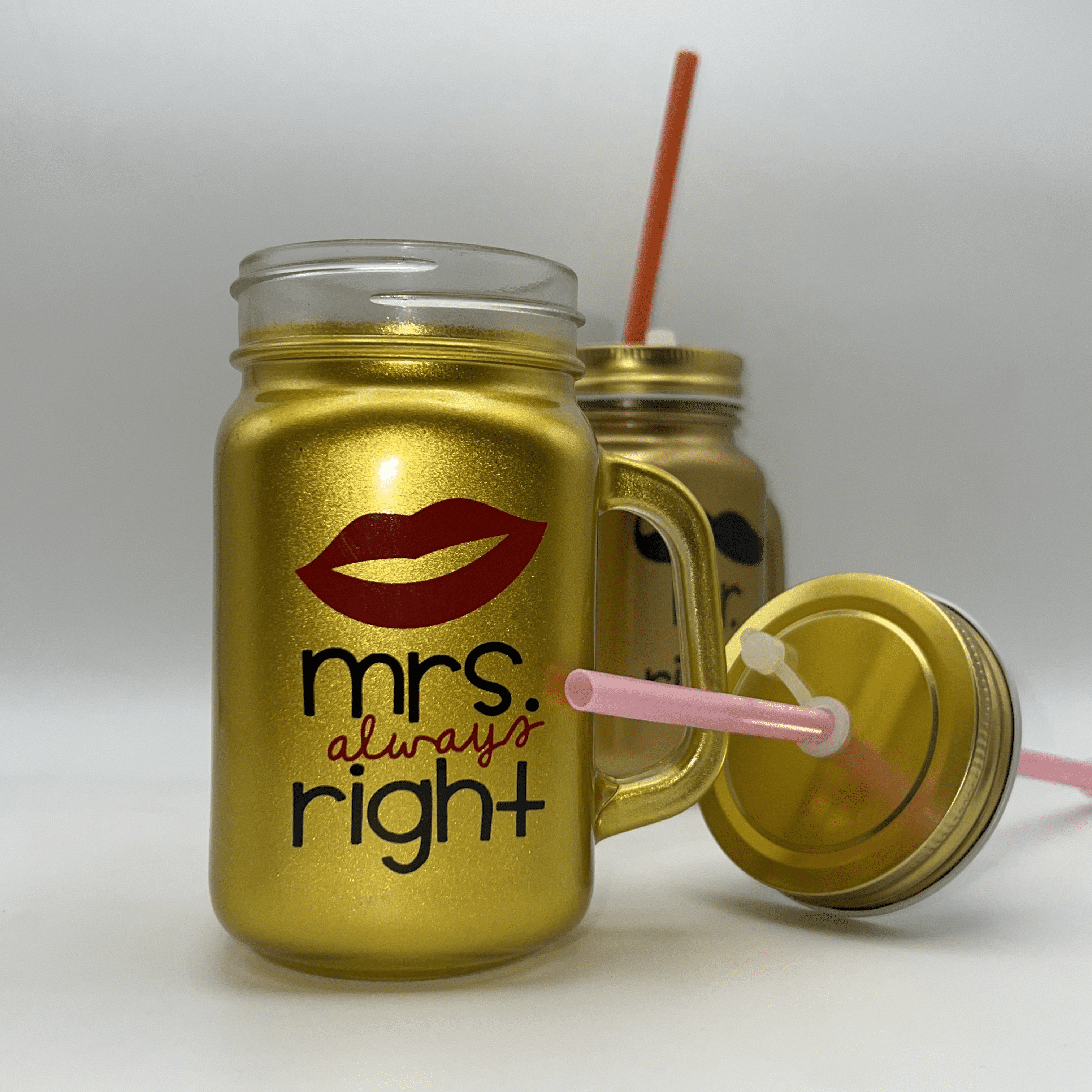 Mr. & Mrs. Mason Jar Set