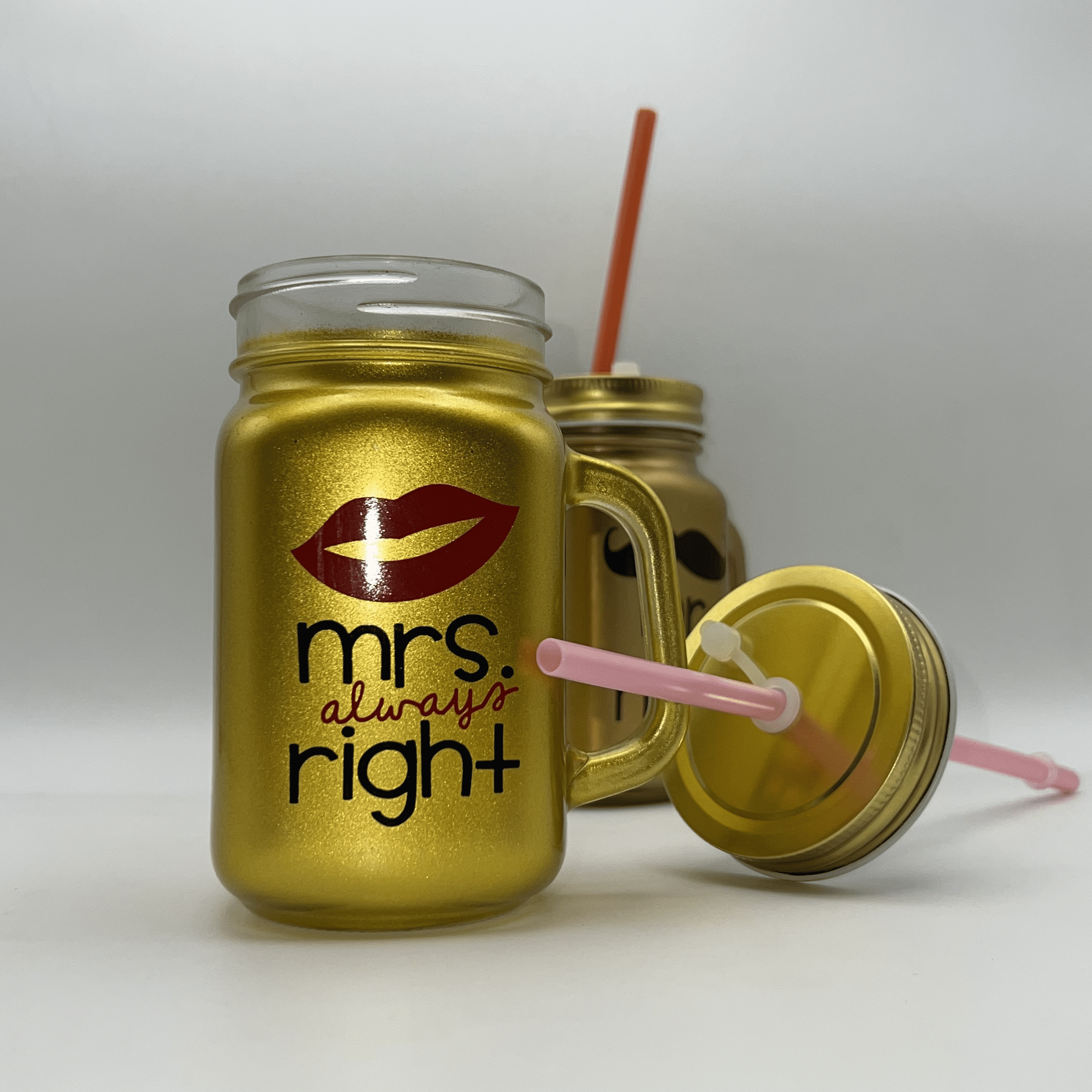 Mr. & Mrs. Mason Jar Set