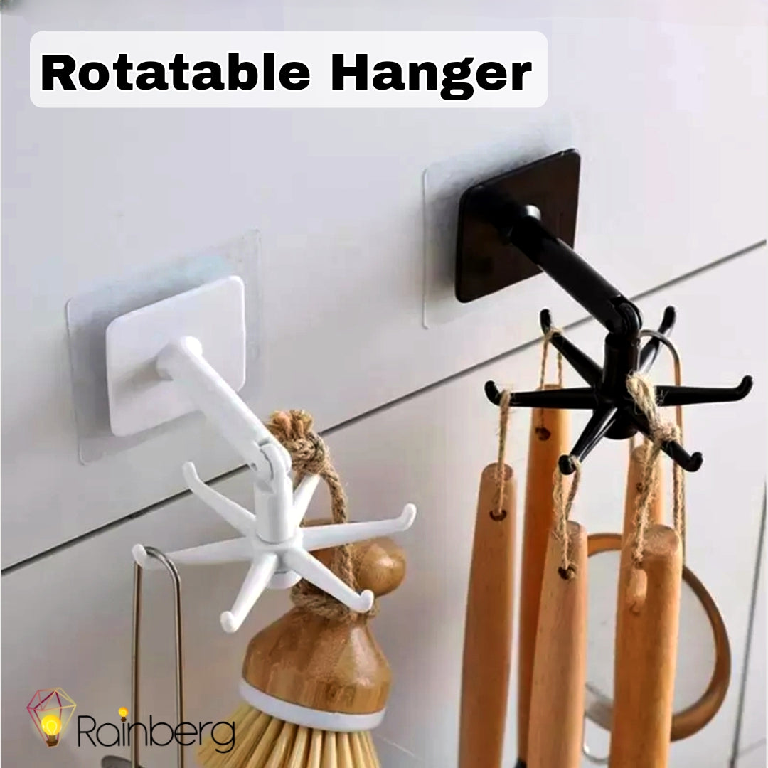 6 Hooks Rotatable Hanger | Stick Anywhere