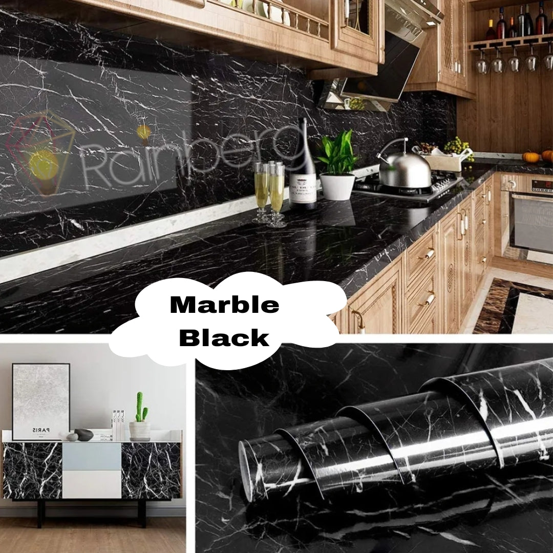 Black Marble Wall Sticker Sheet