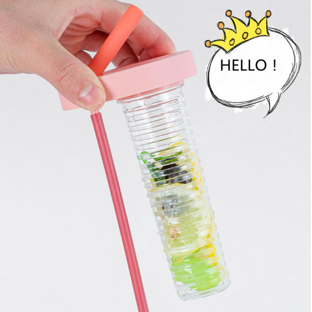 Water Bottle 800ml - with Straw