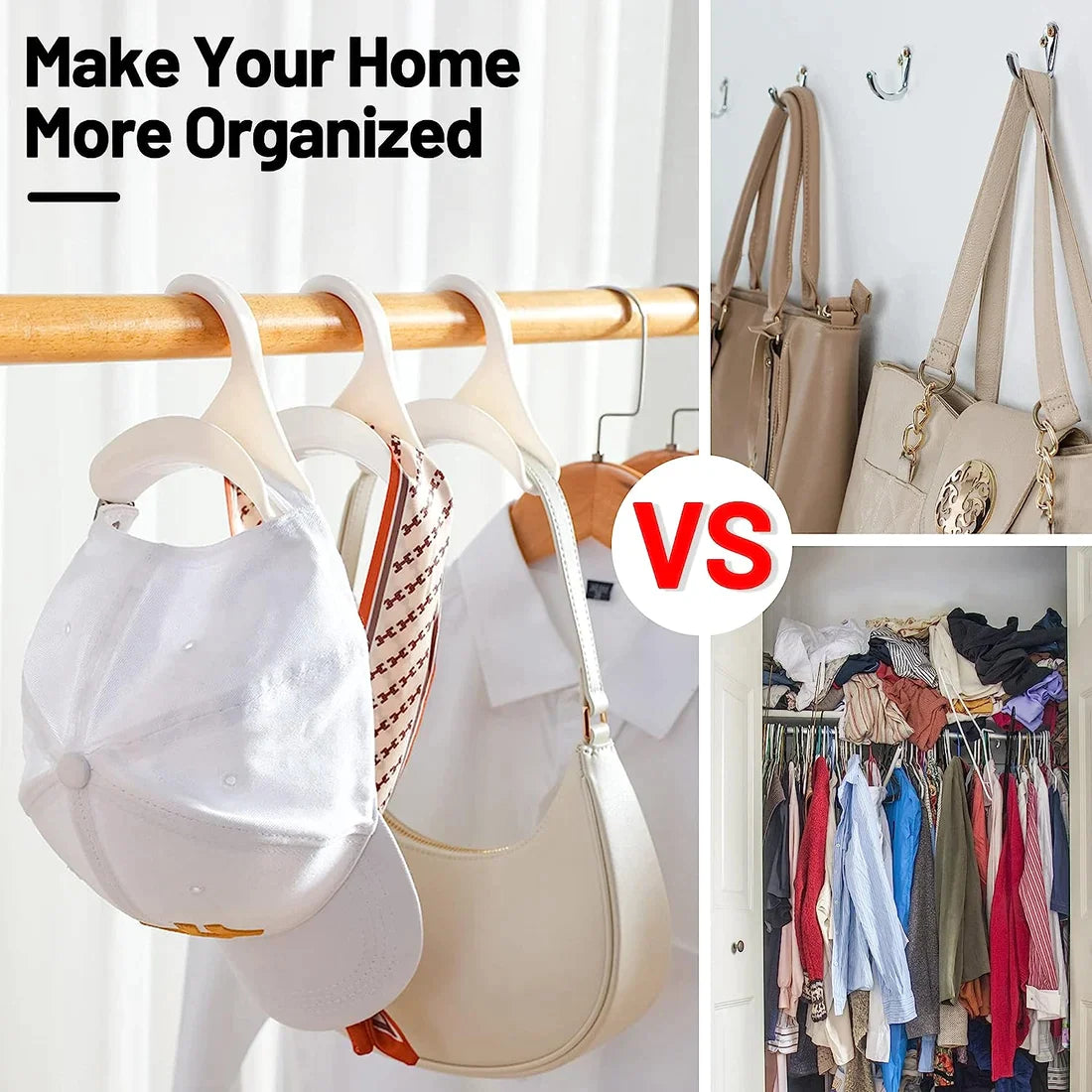 Bag Organizer with Anti-Damage Hanging Hooks - 5/10/15 Pcs Set