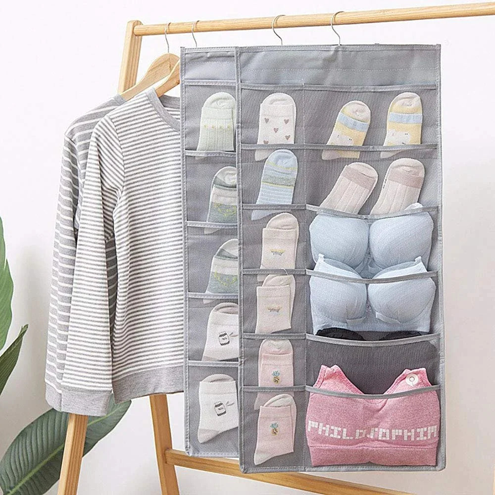 Dual Sided Wall Shelf Wardrobe Storage Bags - 3/6/9 Pcs Set