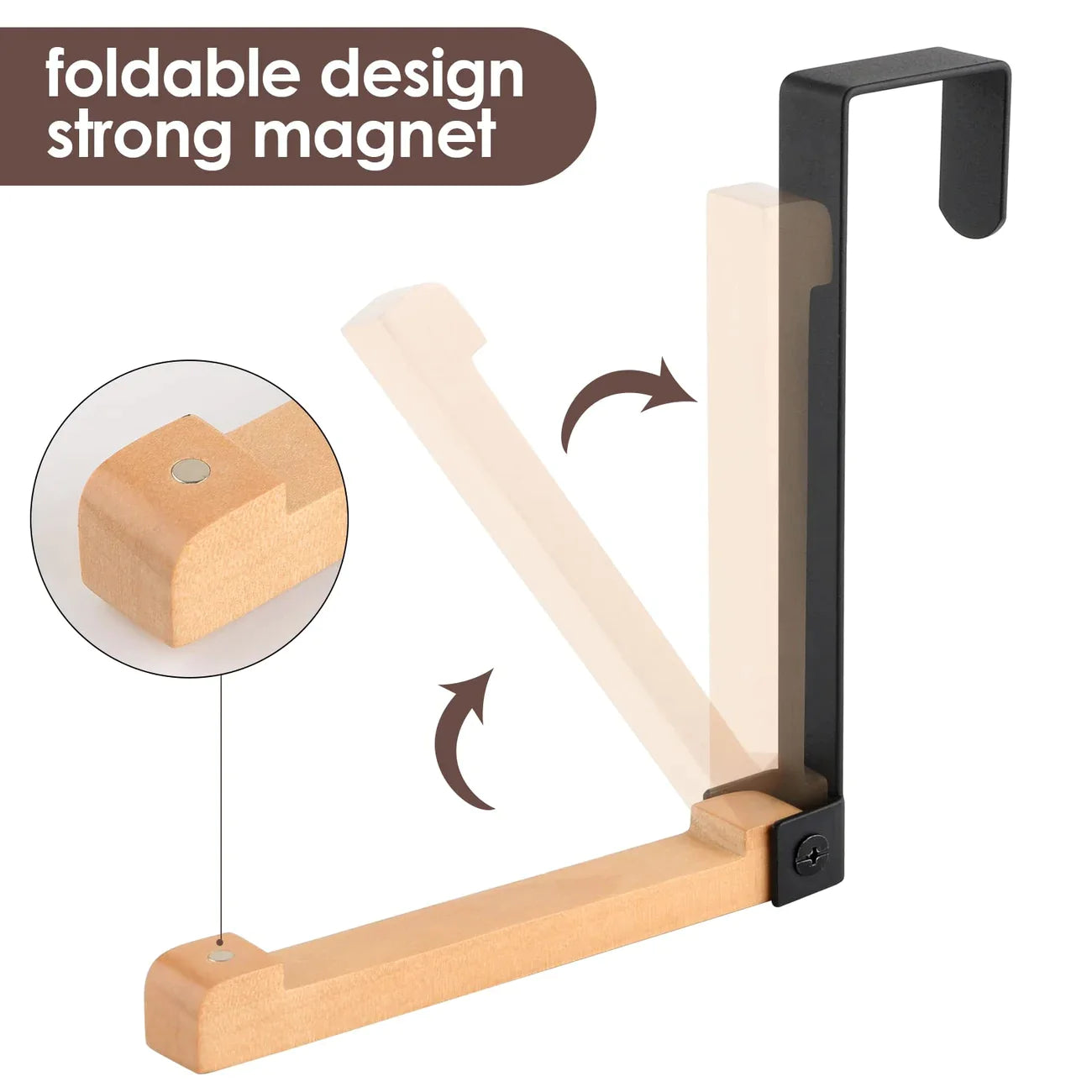 Foldable High Load Capacity Wooden Door Hooks