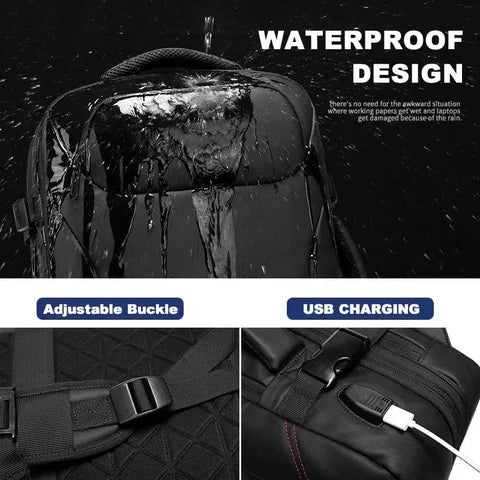 High Capacity Waterproof USB Charging Laptop Casual Travel Bag