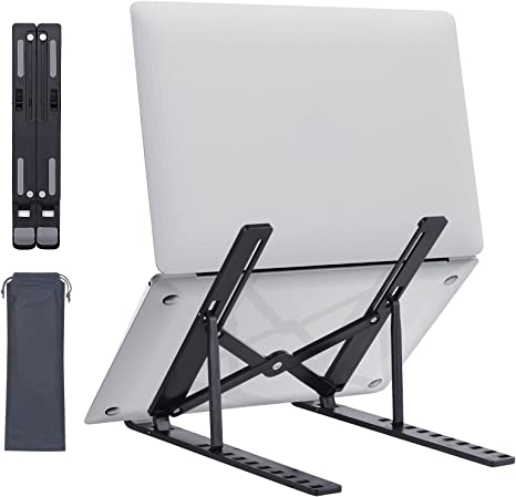 Laptop Stand for Desk, Foldable Computer Stand 7 Angles Anti-Slip Laptop Riser